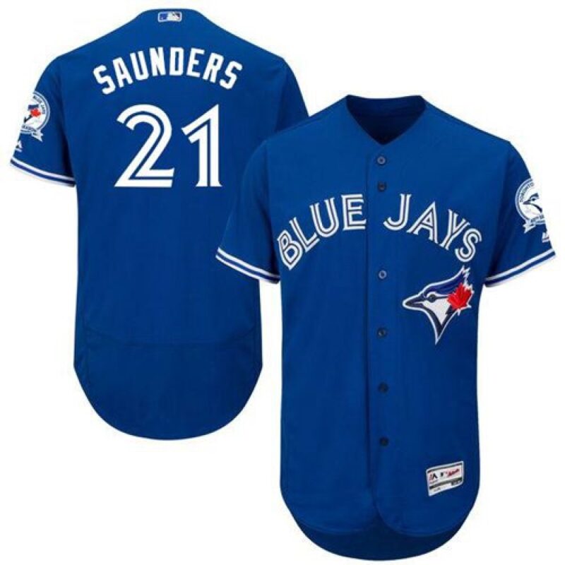 6863a72e4b277_1 Blue Jays #21 Michael Saunders Blue Flexbase Authentic Collection Stitched MLB Jersey