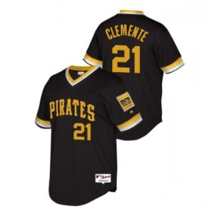 6863a74f1a487_1 Men's Pittsburgh Pirates #21 Roberto Clemente Black Cool Base Stitched Jersey
