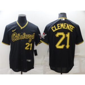 6863a75341278_1 Men's Pittsburgh Pirates #21 Roberto Clemente Black Cool Base Stitched Jersey