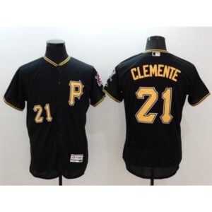 6863a78cb7c73_1 Pirates #21 Roberto Clemente Black Flexbase Authentic Collection Stitched MLB Jersey