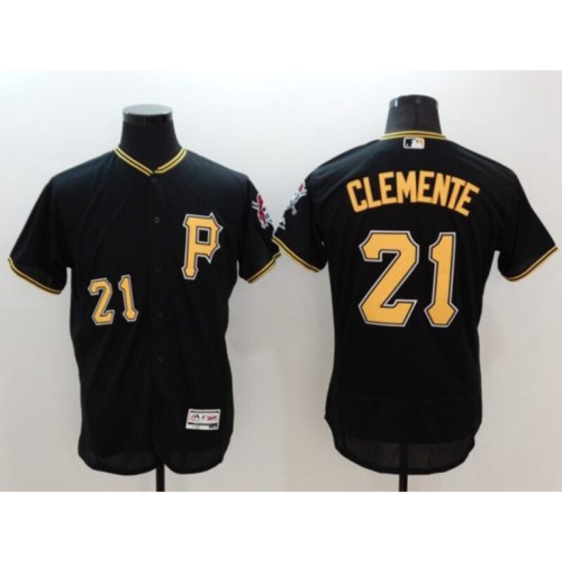 6863a78cb7c73_1 Pirates #21 Roberto Clemente Black Flexbase Authentic Collection Stitched MLB Jersey