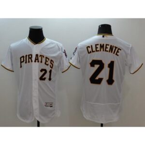 6863a7cf54a55_1 Pirates #21 Roberto Clemente White Flexbase Authentic Collection Stitched MLB Jersey