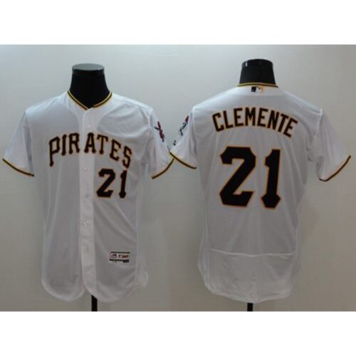 6863a7cf54a55_1 Pirates #21 Roberto Clemente White Flexbase Authentic Collection Stitched MLB Jersey
