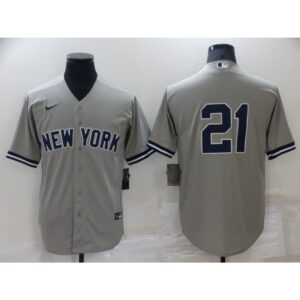 6863a7d64cd01_1 Men's New York Yankees #21 Paul O'Neill Grey Stitched Baseball Jersey