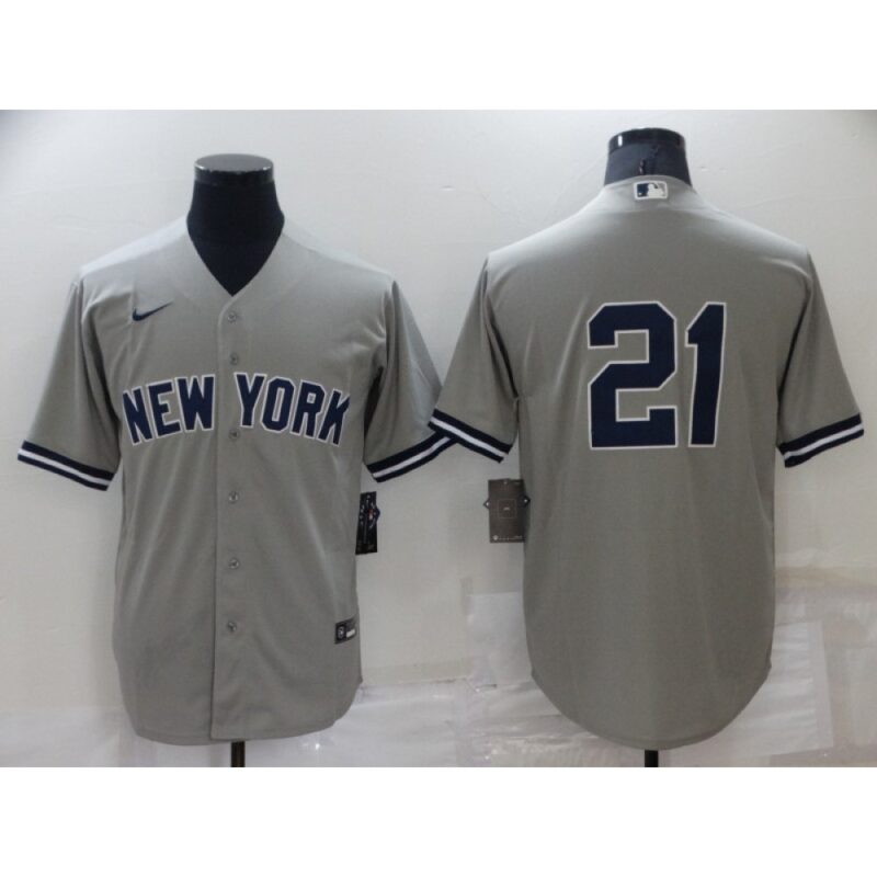 6863a7d64cd01_1 Men's New York Yankees #21 Paul O'Neill Grey Stitched Baseball Jersey