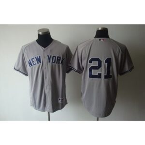 6863a7e27449f_1 Yankees #21 Paul O'Neill Grey Stitched MLB Jersey