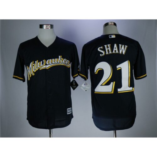 6863a81ad451f_1 Men's Milwaukee Brewers #21 Travis Shaw Navy Coolbase Stitched MLB Jersey
