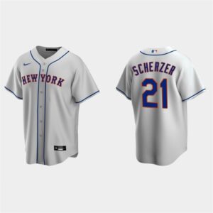 6863a82e8fe8d_1 Men's New York Mets #21 Max Scherzer Grey Cool Base Stitched Baseball Jersey