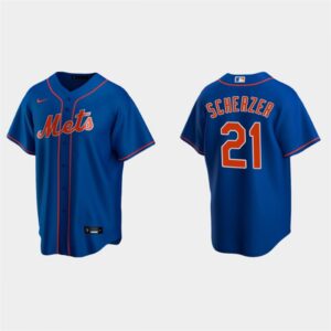 6863a832196cc_1 Men's New York Mets #21 Max Scherzer Royal Cool Base Stitched Baseball Jersey