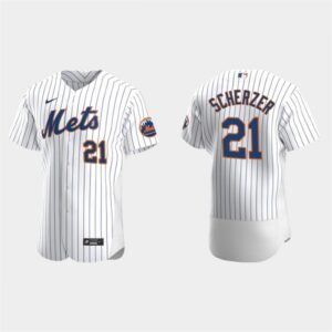6863a83d14434_1 Men's New York Mets #21 Max Scherzer White Flex Base Stitched Jersey