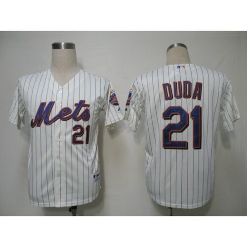 6863a85515bcf_1 Mets #21 Lucas Duda Cream Blue Strip Alternate Cool Base Stitched MLB Jersey