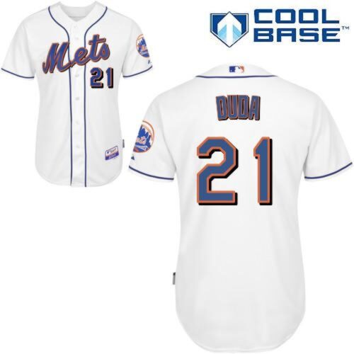 6863a85d6941e_1 Mets #21 Lucas Duda White Cool Base Stitched MLB Jersey