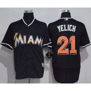 6863a86f70aa6_1 marlins #21 Christian Yelich Black New Cool Base Stitched MLB Jersey
