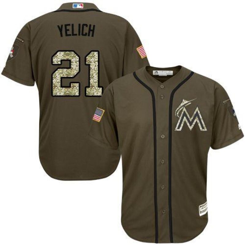 6863a87383889_1 marlins #21 Christian Yelich Green Salute to Service Stitched MLB Jersey