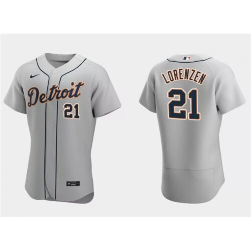 6863a8b0998d6_1 Men's Detroit Tigers #21 Michael Lorenzen Grey Flex Base Stitched Jersey