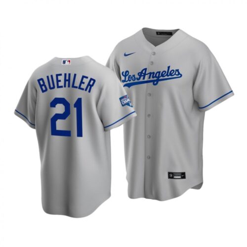 6863a8f31c782_1 Men's Los Angeles Dodgers #21 Walker Buehler Grey 2020 World Series Champions Home Patch Stitched Jersey