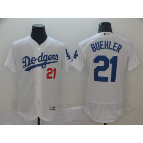 6863a8fabea51_1 Men's Los Angeles Dodgers #21 Walker Buehler White 2019 Flex Base Stitched MLB Jersey