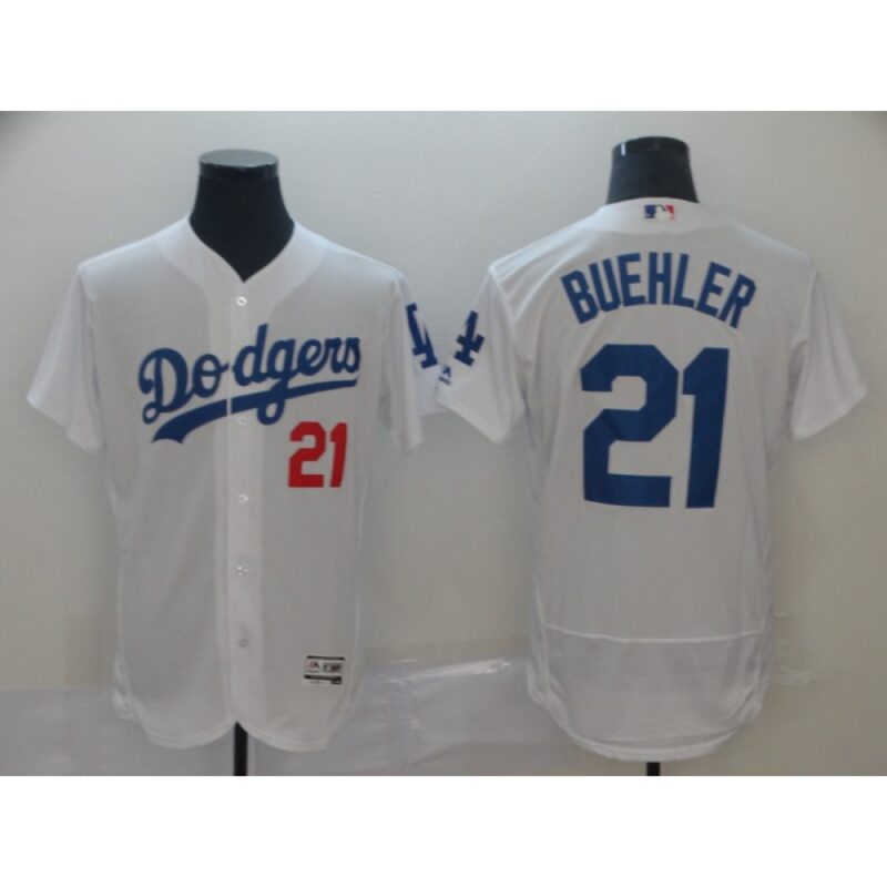 6863a8fabea51_1 Men's Los Angeles Dodgers #21 Walker Buehler White 2019 Flex Base Stitched MLB Jersey
