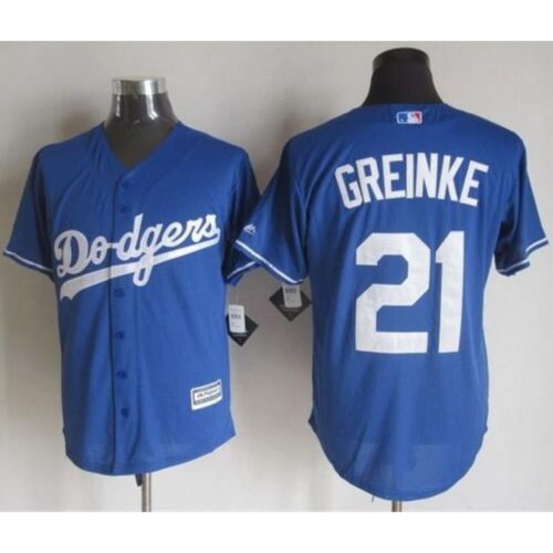 6863a928e6ae7_1 Dodgers #21 Zack Greinke Blue New Cool Base Stitched MLB Jersey