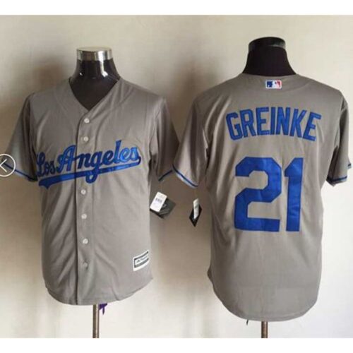 6863a93106792_1 Dodgers #21 Zack Greinke Grey New Cool Base Stitched MLB Jersey