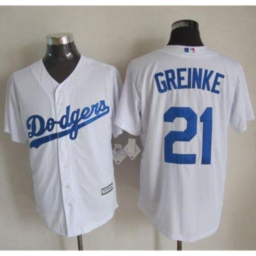 6863a938c338d_1 Dodgers #21 Zack Greinke White New Cool Base Stitched MLB Jersey