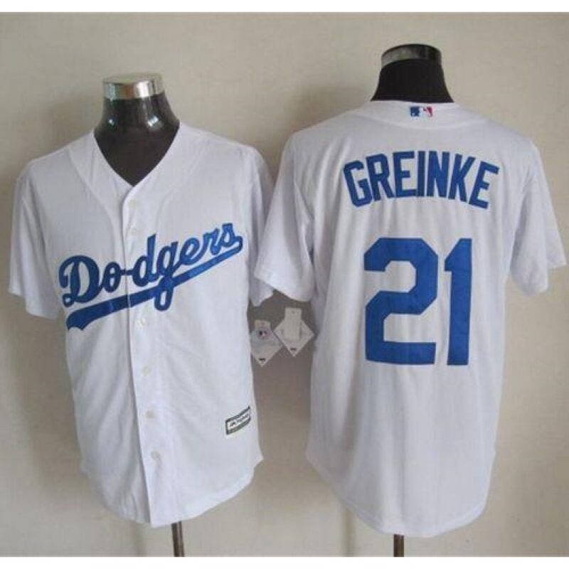 6863a938c338d_1 Dodgers #21 Zack Greinke White New Cool Base Stitched MLB Jersey