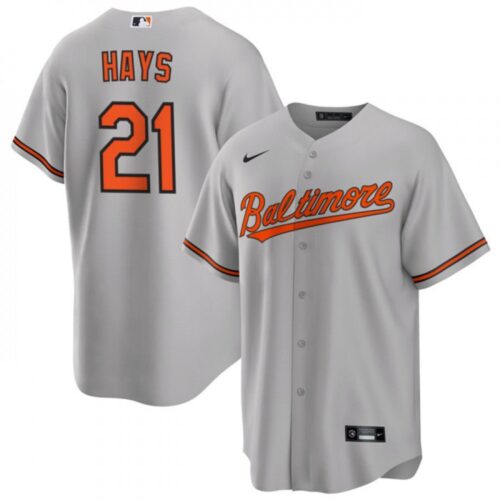 6863a990d72b5_1 Men's Baltimore Orioles #21 Austin Hays Grey Cool Base Stitched Jersey