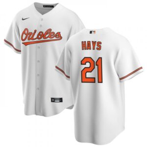 6863a99494088_1 Men's Baltimore Orioles #21 Austin Hays White Cool Base Stitched Jersey