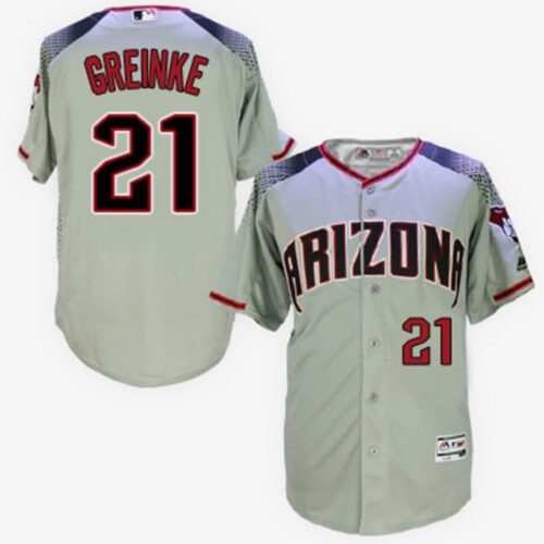 6863a99d929d1_1 Diamondbacks #21 Zack Greinke Gray/Brick New Cool Base Stitched MLB Jersey