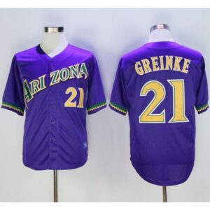 6863a9a99d49d_1 Diamondbacks #21 Zack Greinke Purple Cooperstown Stitched MLB Jersey