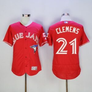 6863aa192dbd4_1 Blue Jays #21 Roger Clemens Red Flexbase Authentic Collection Canada Day Stitched MLB Jersey