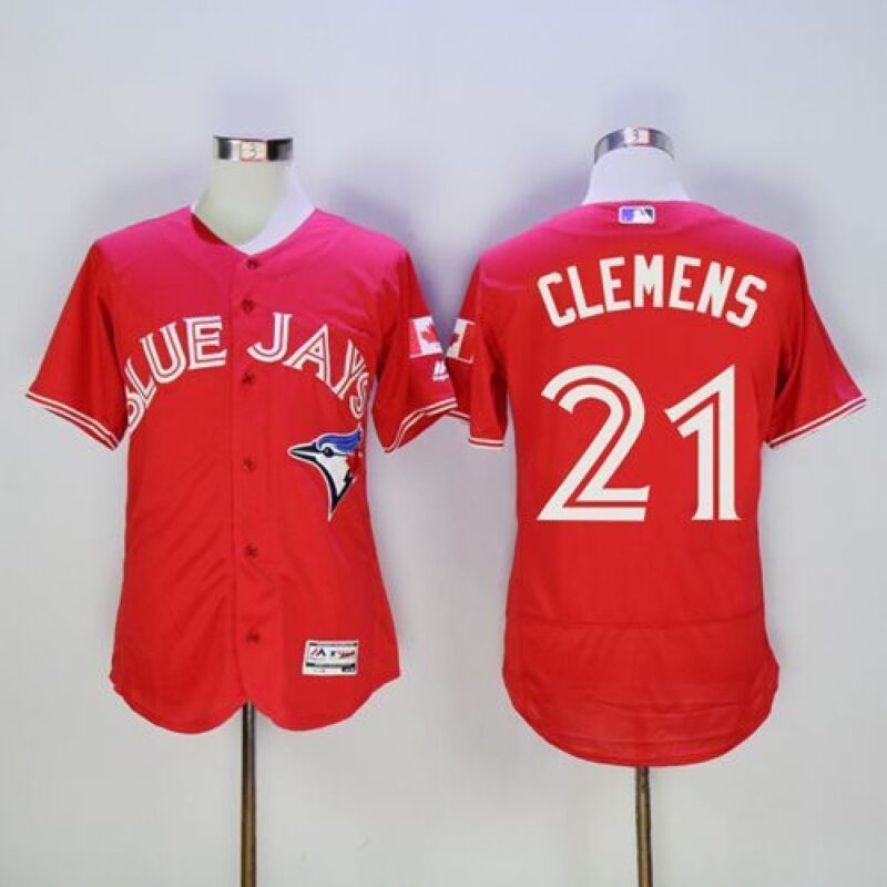 6863aa192dbd4_1 Blue Jays #21 Roger Clemens Red Flexbase Authentic Collection Canada Day Stitched MLB Jersey