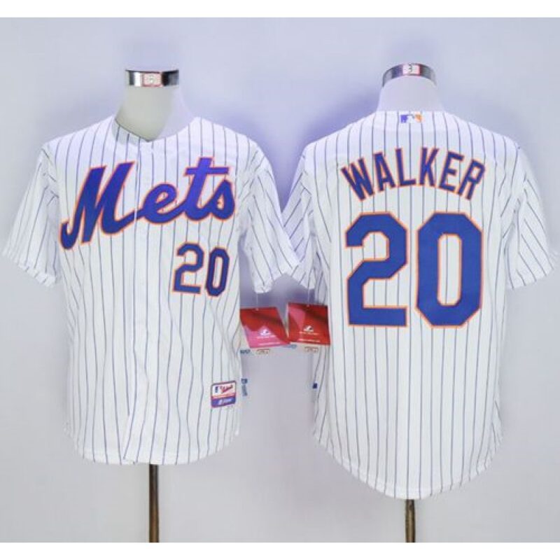 6863aa3ac466e_1 Mets #20 Neil Walker White(Blue Strip) Home Cool Base Stitched MLB Jersey