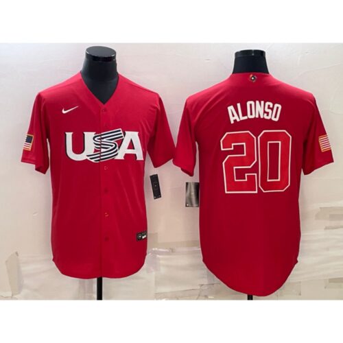 6863aa62a1330_1 Men's USA Baseball #20 Pete Alonso 2023 Red World Baseball Classic Stitched Jersey