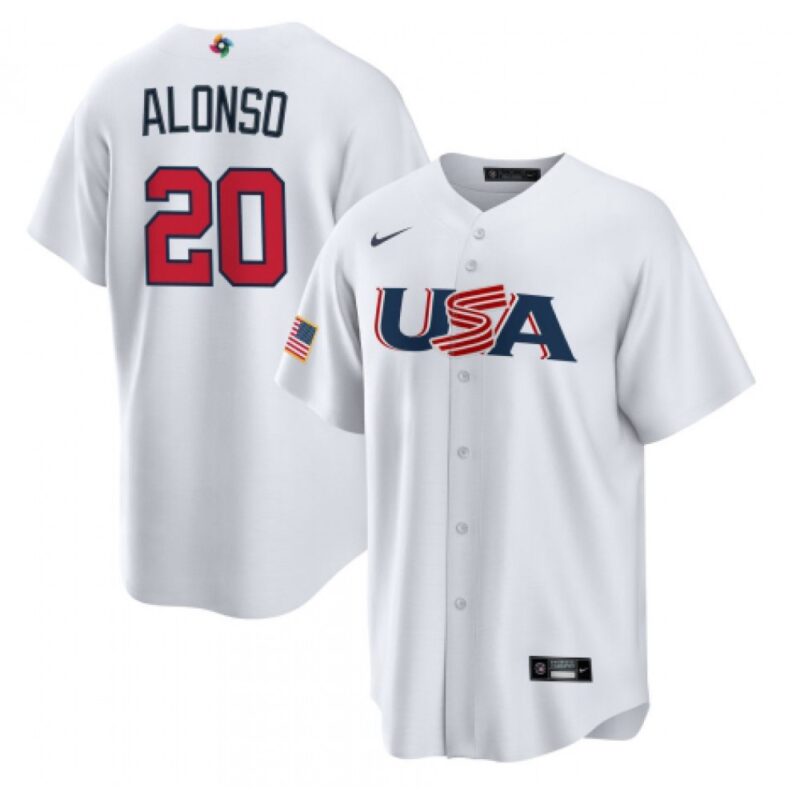 6863aa672eff2_1 Men's USA Baseball #20 Pete Alonso 2023 White World Baseball Classic Replica Stitched Jersey
