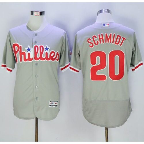 6863aa7867068_1 Phillies #20 Mike Schmidt Grey Flexbase Authentic Collection Stitched MLB Jersey