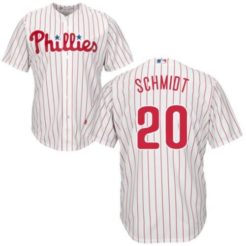 6863aa836fe80_1 Phillies #20 Mike Schmidt White(Red Strip) New Cool Base Stitched MLB Jersey