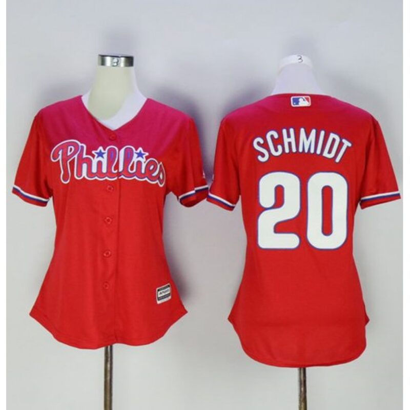 6863aa8ac133f_1 Phillies #20 Mike Schmidt Red Women's Alternate Stitched MLB Jersey