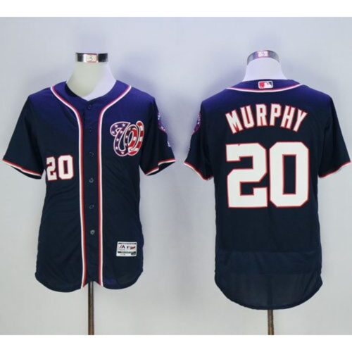 6863aaa21111f_1 Nationals #20 Daniel Murphy Navy Blue Flexbase Authentic Collection Stitched MLB Jersey