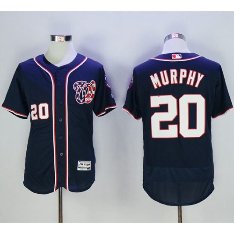 6863aaa21111f_1 Nationals #20 Daniel Murphy Navy Blue Flexbase Authentic Collection Stitched MLB Jersey