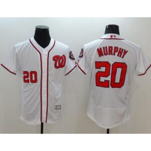 6863aaa9d6482_1 Nationals #20 Daniel Murphy White Flexbase Authentic Collection Stitched MLB Jersey