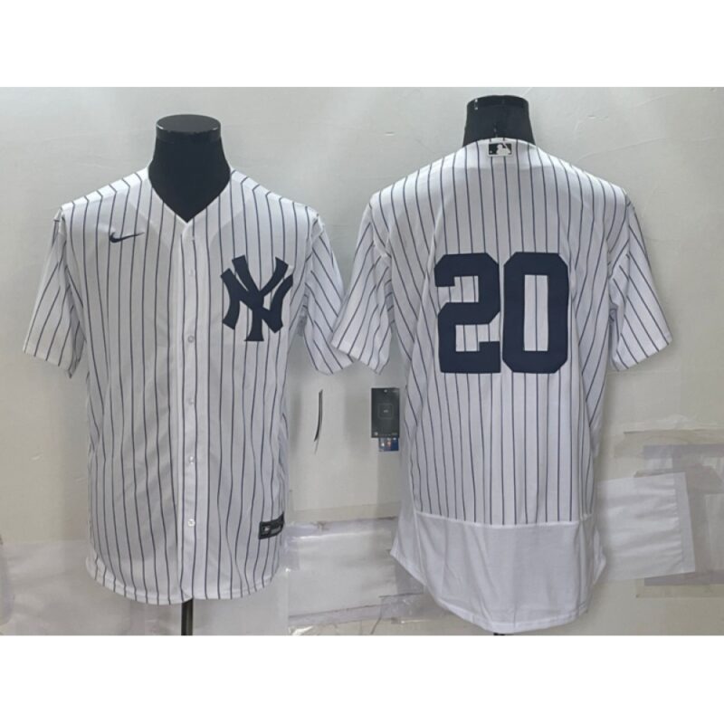 6863ab0104a06_1 Men's New York Yankees #20 Jorge Posada White Flex Base Stitched Baseball Jersey
