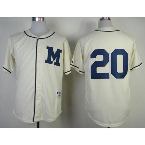 6863ab2618ef0_1 Brewers #20 Jonathan Lucroy Cream 1913 Turn Back The Clock Stitched MLB Jersey