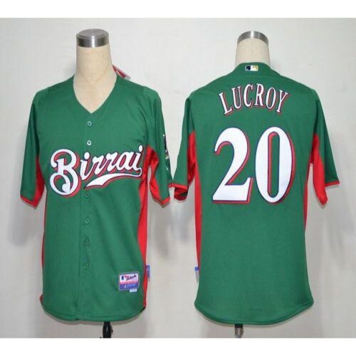 6863ab30ef688_1 Brewers #20 Jonathan Lucroy Green Birrai Cool Base Stitched MLB Jersey