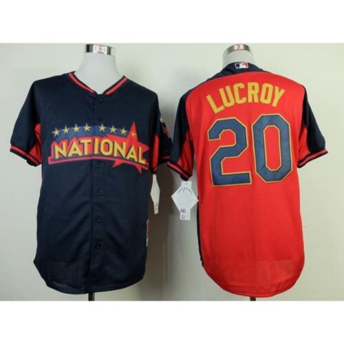 6863ab3ed0c9e_1 Brewers #20 Jonathan Lucroy Navy/Red National League 2014 All Star BP Stitched MLB Jersey