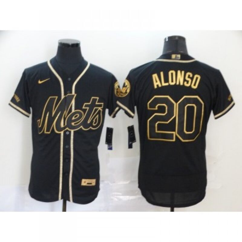 6863ab50cf12c_1 Men's New York Mets #20 Pete Alonso Black Gold Flex Base Stitched Jersey