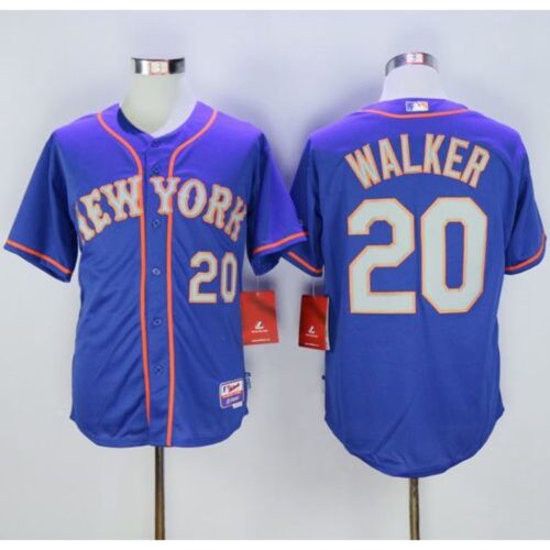 6863ab71aa6e7_1 Mets #20 Neil Walker Blue(Grey NO.) Alternate Road Cool Base Stitched MLB Jersey