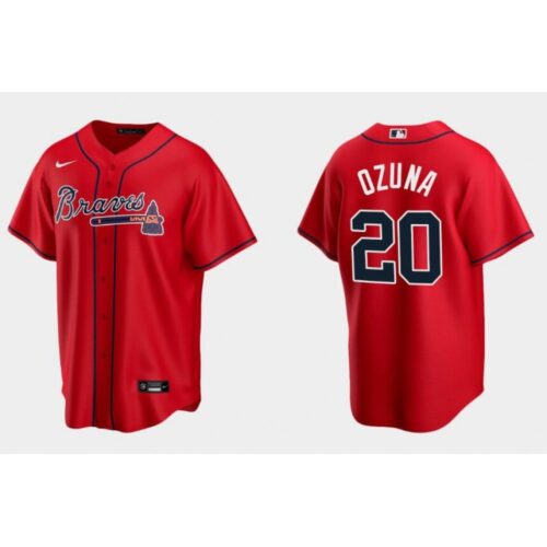 6863abad77c4d_1 Men's Atlanta Braves #20 Marcell Ozuna Red Cool Base Stitched Jersey