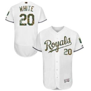 6863abb48d79e_1 Royals #20 Frank White White Flexbase Authentic Collection 2016 Memorial Day Stitched MLB Jersey