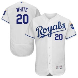 6863abb80d5be_1 Royals #20 Frank White White Flexbase Authentic Collection Stitched MLB Jersey